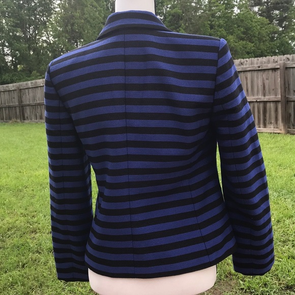 Ann Taylor LOFT black blue blazer jacket size 4 - Picture 6 of 7